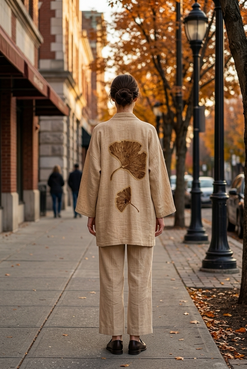Linen jacket “Ginkgo”
