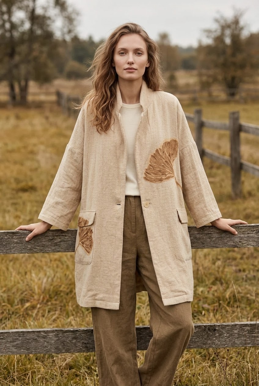 Linen jacket “Ginkgo”